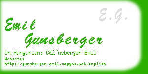 emil gunsberger business card